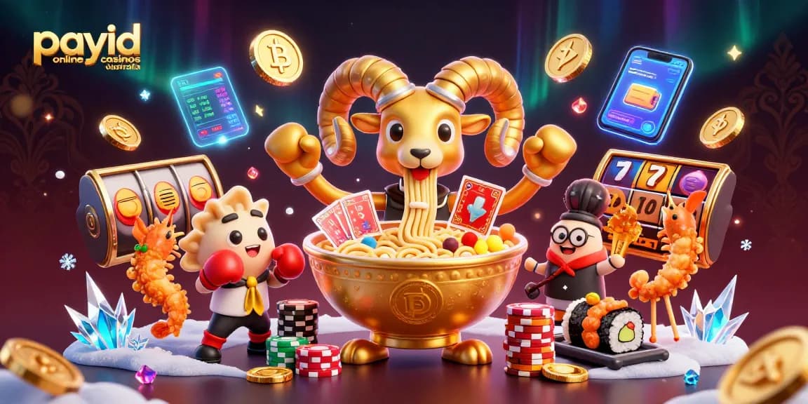 Experience fast gaming action at payid online casinos Australia with colorful characters and vibrant casino elements.