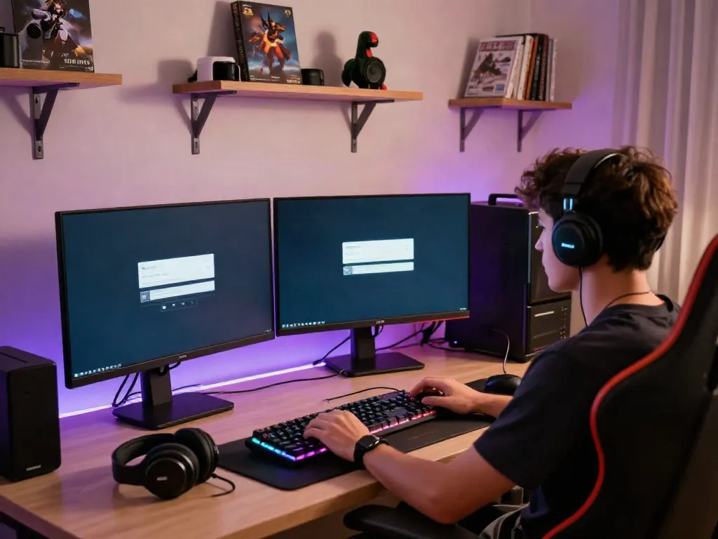 ROKOK88 login screen on a sleek gaming monitor with vibrant RGB lighting.